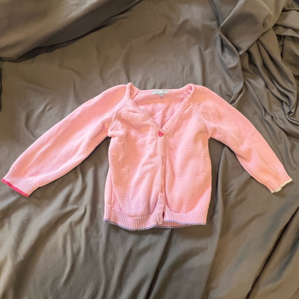 Hill House Pink Knit Cardigan with Textured Pattern